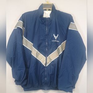 U.S. Air Force PT Jacket Mens Medium Regular Blue Zip Windbreaker